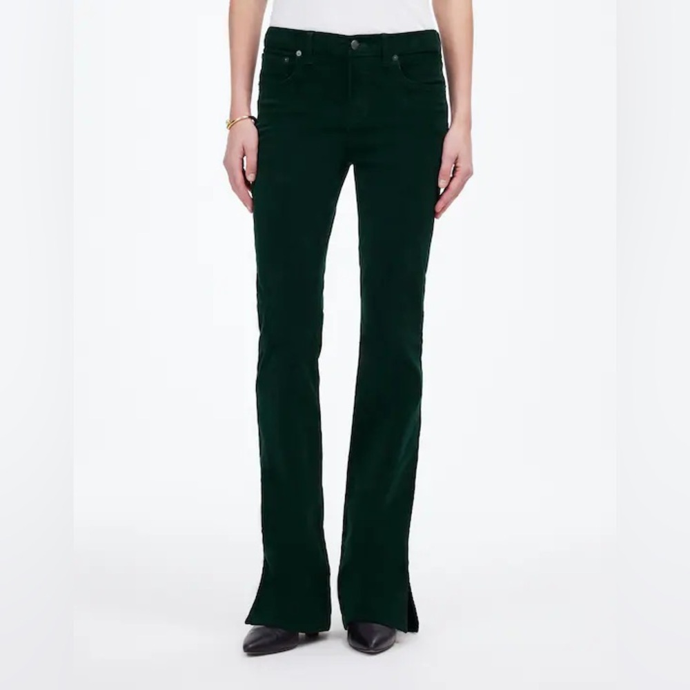 NWT Madewell Kick Out Full-Length Pant Corduroy Luxury Forest Green 25
